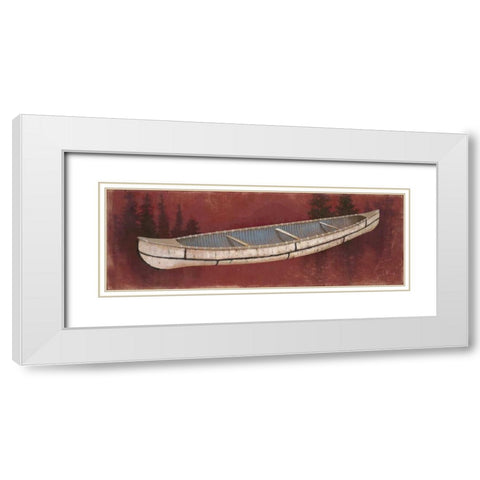 Birchbark Canoe White Modern Wood Framed Art Print with Double Matting by Fisk, Arnie