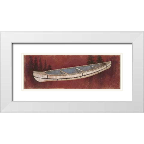 Birchbark Canoe White Modern Wood Framed Art Print with Double Matting by Fisk, Arnie