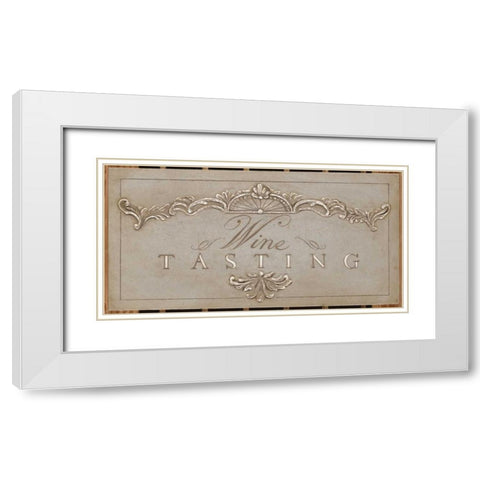 Announcing Wine Tasting White Modern Wood Framed Art Print with Double Matting by Fisk, Arnie