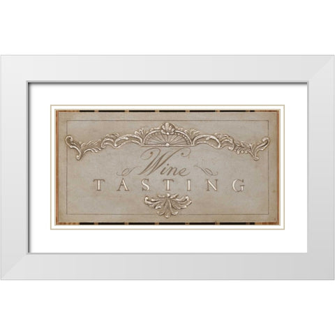 Announcing Wine Tasting White Modern Wood Framed Art Print with Double Matting by Fisk, Arnie