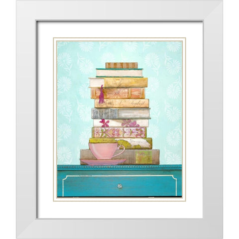 Novel Story White Modern Wood Framed Art Print with Double Matting by Fisk, Arnie