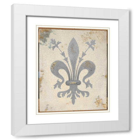 Tiffany Fleur White Modern Wood Framed Art Print with Double Matting by Fisk, Arnie