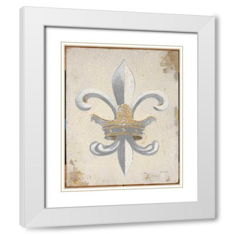 Crown of Fleur White Modern Wood Framed Art Print with Double Matting by Fisk, Arnie