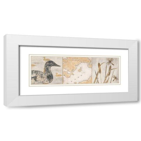 Rustic Lake Panel White Modern Wood Framed Art Print with Double Matting by Fisk, Arnie