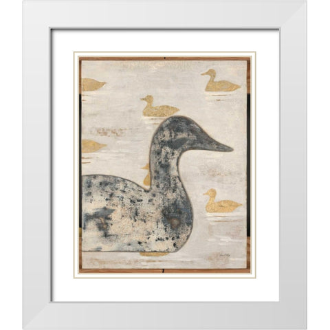 Rustic Decoy White Modern Wood Framed Art Print with Double Matting by Fisk, Arnie