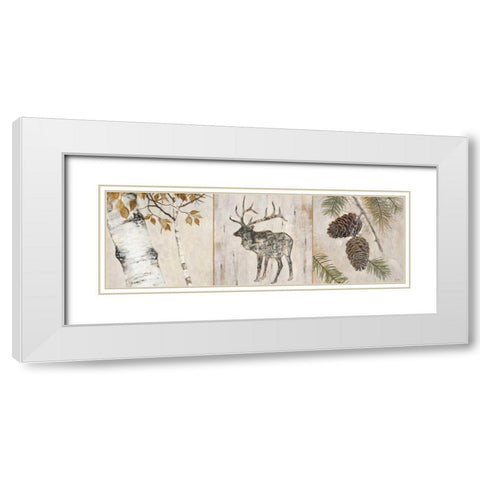 Rustic Forest Panel White Modern Wood Framed Art Print with Double Matting by Fisk, Arnie