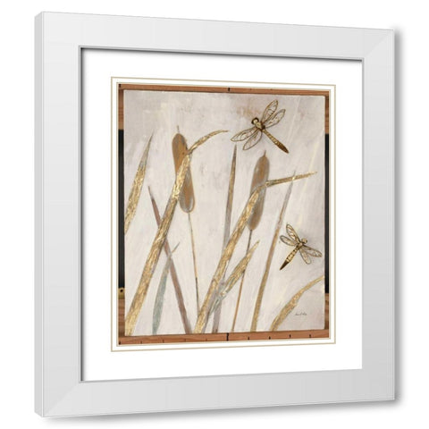 Rustic Cat Tails White Modern Wood Framed Art Print with Double Matting by Fisk, Arnie