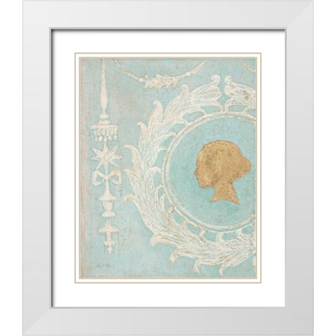 Tiffany Cameo White Modern Wood Framed Art Print with Double Matting by Fisk, Arnie