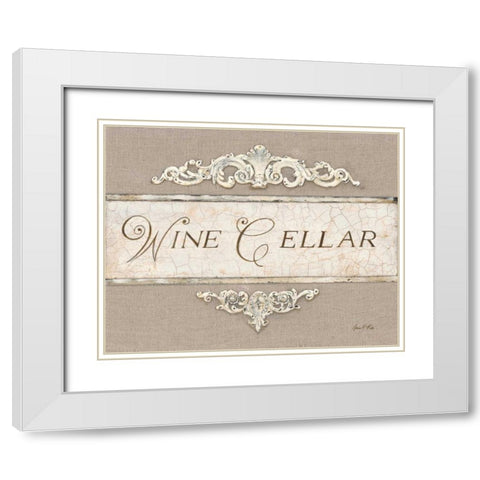 Linen Wine Cellar White Modern Wood Framed Art Print with Double Matting by Fisk, Arnie