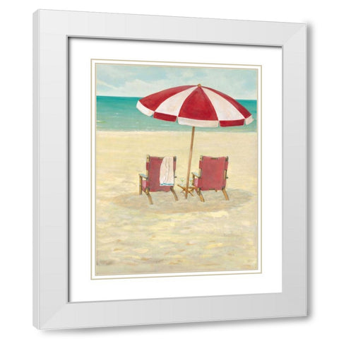 On Vacation White Modern Wood Framed Art Print with Double Matting by Fisk, Arnie