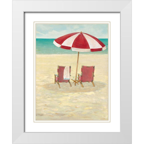 On Vacation White Modern Wood Framed Art Print with Double Matting by Fisk, Arnie