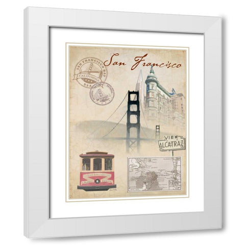 Travel San Francisco White Modern Wood Framed Art Print with Double Matting by FISK, Arnie