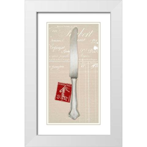 Engrave Knife White Modern Wood Framed Art Print with Double Matting by Fisk, Arnie