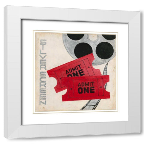 Red Tickets White Modern Wood Framed Art Print with Double Matting by Fisk, Arnie