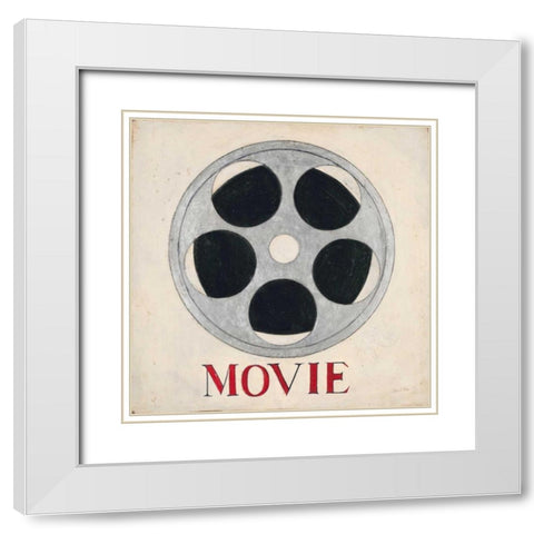 Film Reel White Modern Wood Framed Art Print with Double Matting by Fisk, Arnie