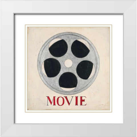 Film Reel White Modern Wood Framed Art Print with Double Matting by Fisk, Arnie