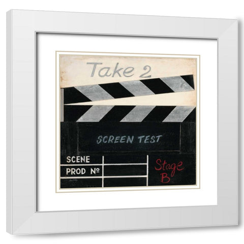 Screen Test White Modern Wood Framed Art Print with Double Matting by Fisk, Arnie