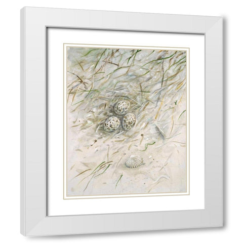 Seaside NestÂ Â Â Â  White Modern Wood Framed Art Print with Double Matting by FISK, Arnie