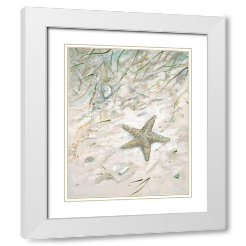 Seaside Starfish White Modern Wood Framed Art Print with Double Matting by FISK, Arnie