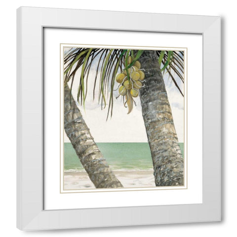 Seaside Coconuts White Modern Wood Framed Art Print with Double Matting by FISK, Arnie