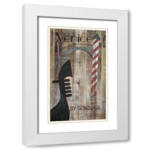 Venetian Gondola  White Modern Wood Framed Art Print with Double Matting by FISK, Arnie