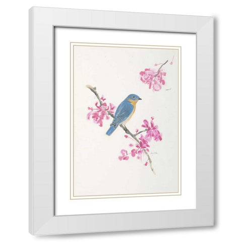 Bird in Blue White Modern Wood Framed Art Print with Double Matting by FISK, Arnie