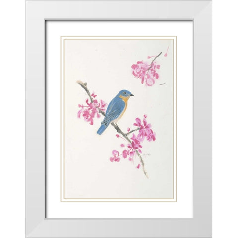 Bird in Blue White Modern Wood Framed Art Print with Double Matting by FISK, Arnie