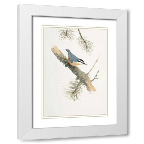 Bird in Grey White Modern Wood Framed Art Print with Double Matting by FISK, Arnie