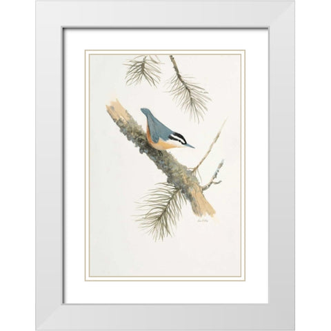 Bird in Grey White Modern Wood Framed Art Print with Double Matting by FISK, Arnie