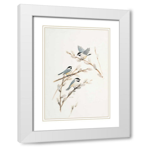 Bird in White White Modern Wood Framed Art Print with Double Matting by FISK, Arnie