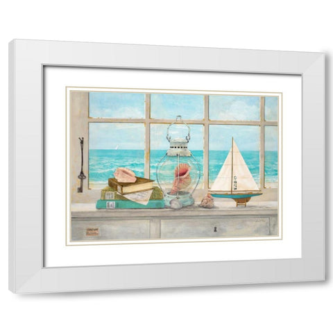 Sea Breeze Vista White Modern Wood Framed Art Print with Double Matting by Fisk, Arnie