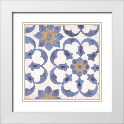 Florentine Summer Tile 3 White Modern Wood Framed Art Print with Double Matting by Fisk, Arnie