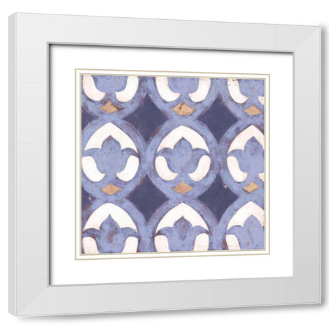 Florentine Summer Tile 4 White Modern Wood Framed Art Print with Double Matting by Fisk, Arnie