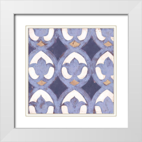 Florentine Summer Tile 4 White Modern Wood Framed Art Print with Double Matting by Fisk, Arnie