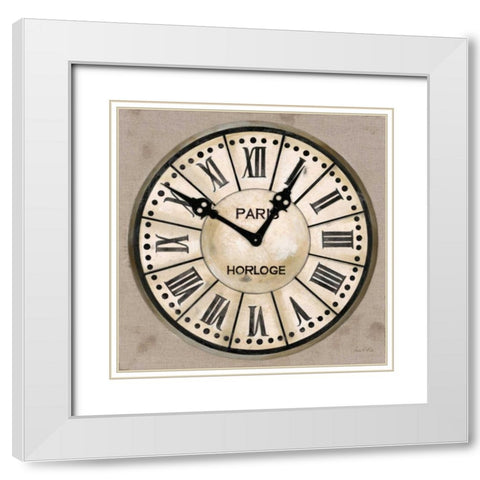 Industrial Chic Clock White Modern Wood Framed Art Print with Double Matting by Fisk, Arnie