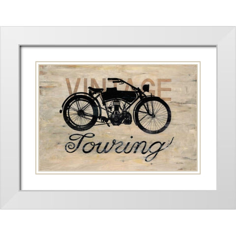 Vintage Touring Bike White Modern Wood Framed Art Print with Double Matting by Fisk, Arnie