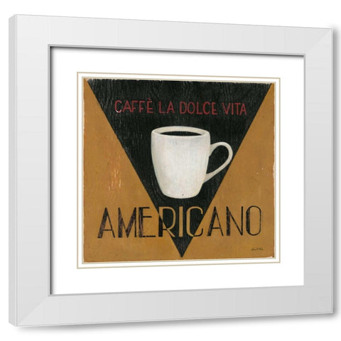 Caffe La Dolce Vita Americano White Modern Wood Framed Art Print with Double Matting by Fisk, Arnie