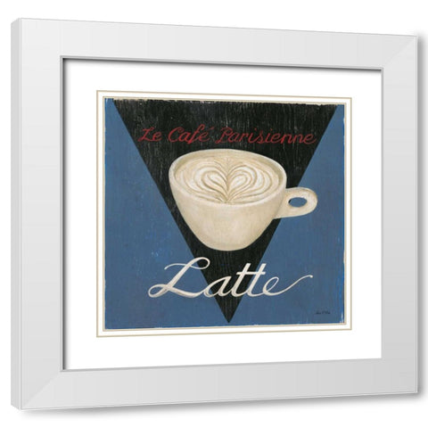 Cafe Parisienne Latte White Modern Wood Framed Art Print with Double Matting by Fisk, Arnie