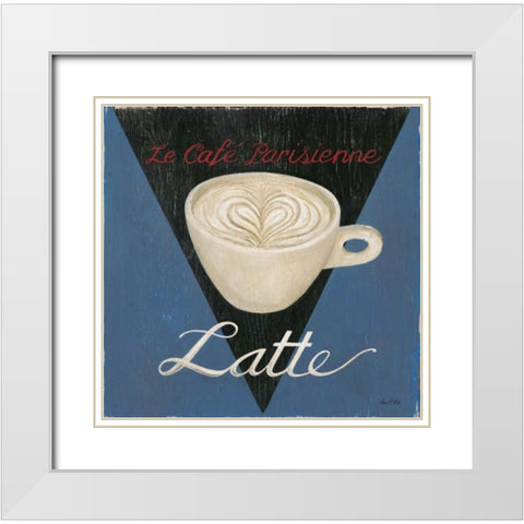 Cafe Parisienne Latte White Modern Wood Framed Art Print with Double Matting by Fisk, Arnie