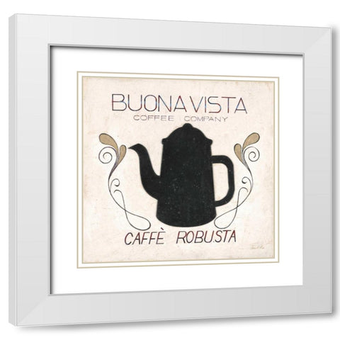 Buona Vista Coffee White Modern Wood Framed Art Print with Double Matting by Fisk, Arnie