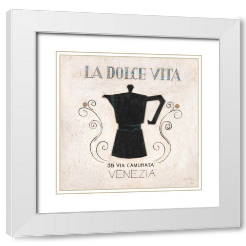 La Dolce Vita Coffee White Modern Wood Framed Art Print with Double Matting by Fisk, Arnie