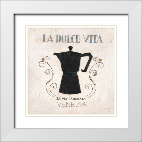 La Dolce Vita Coffee White Modern Wood Framed Art Print with Double Matting by Fisk, Arnie