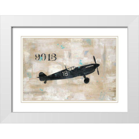 Fighter 18 White Modern Wood Framed Art Print with Double Matting by Fisk, Arnie