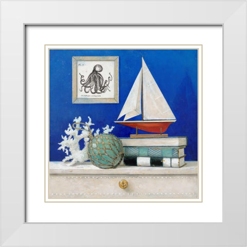 Stories of the Sea 2 White Modern Wood Framed Art Print with Double Matting by Fisk, Arnie