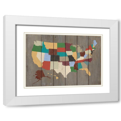State of the Union White Modern Wood Framed Art Print with Double Matting by Fisk, Arnie