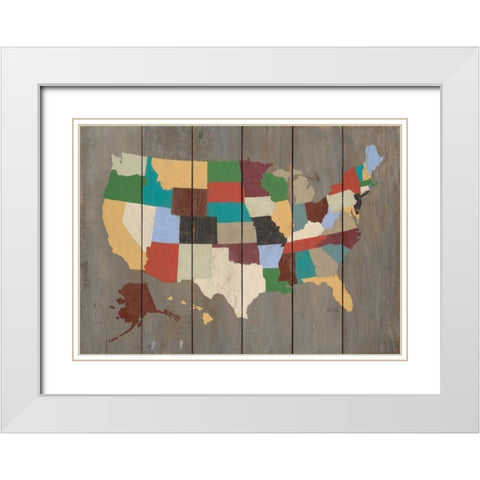 State of the Union White Modern Wood Framed Art Print with Double Matting by Fisk, Arnie