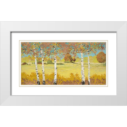 Copper Birch White Modern Wood Framed Art Print with Double Matting by Fisk, Arnie