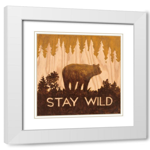 Stay Wild White Modern Wood Framed Art Print with Double Matting by Fisk, Arnie