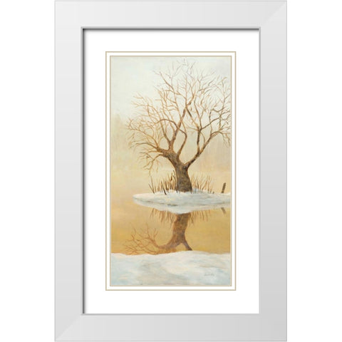 Winter Glow Panel 2 White Modern Wood Framed Art Print with Double Matting by Fisk, Arnie