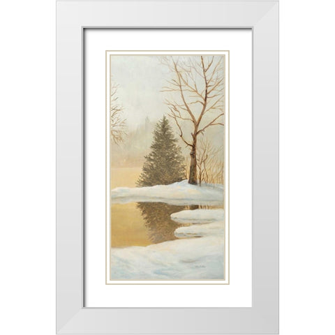 Winter Glow Panel 3 White Modern Wood Framed Art Print with Double Matting by Fisk, Arnie